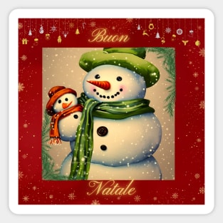 Buon Natale da Pupazzo di Neve e Baby Pupazzo di Neve Sticker